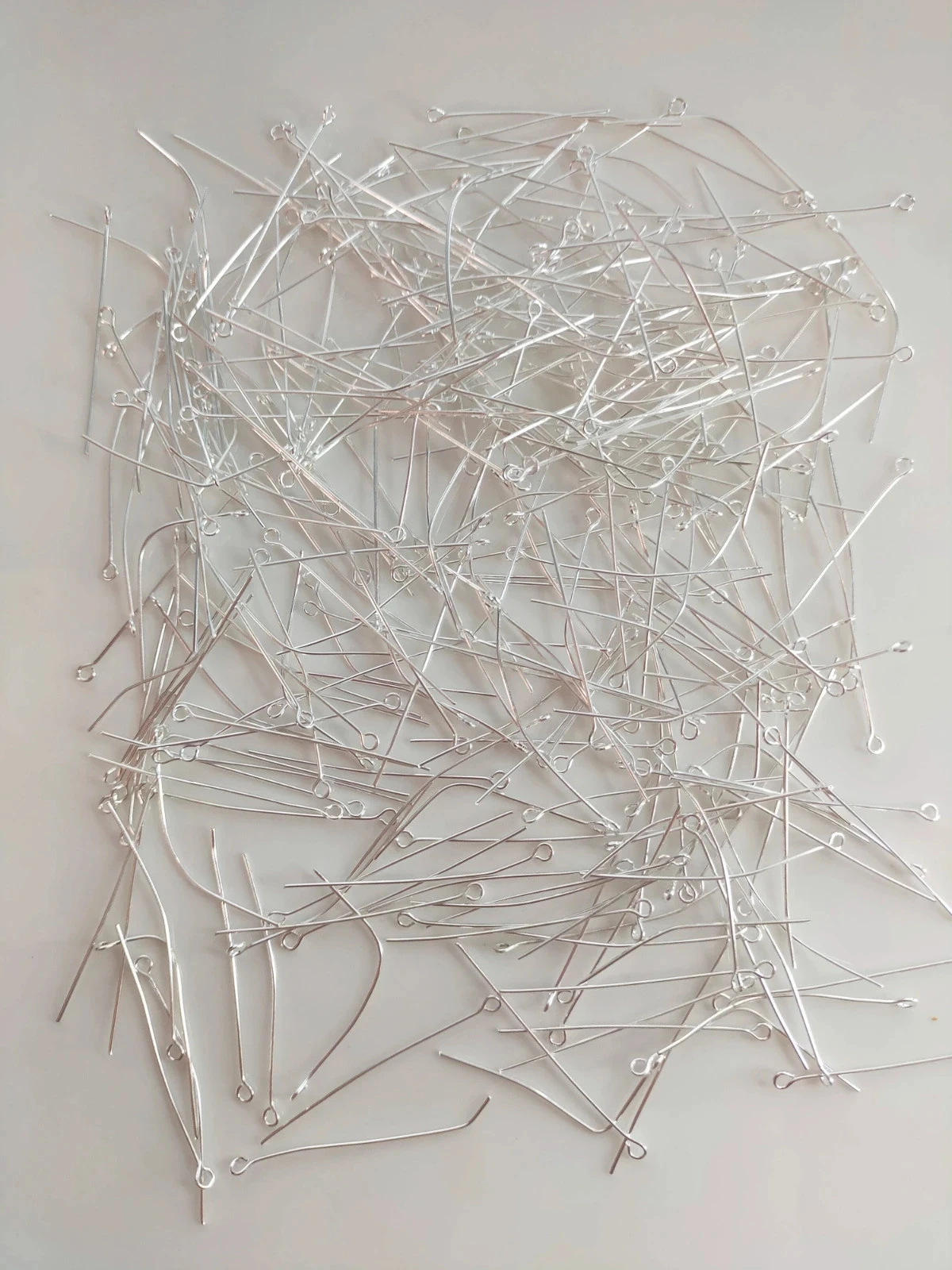 300 tiges clous oeils argentés claire 4,5cm lot n°6738